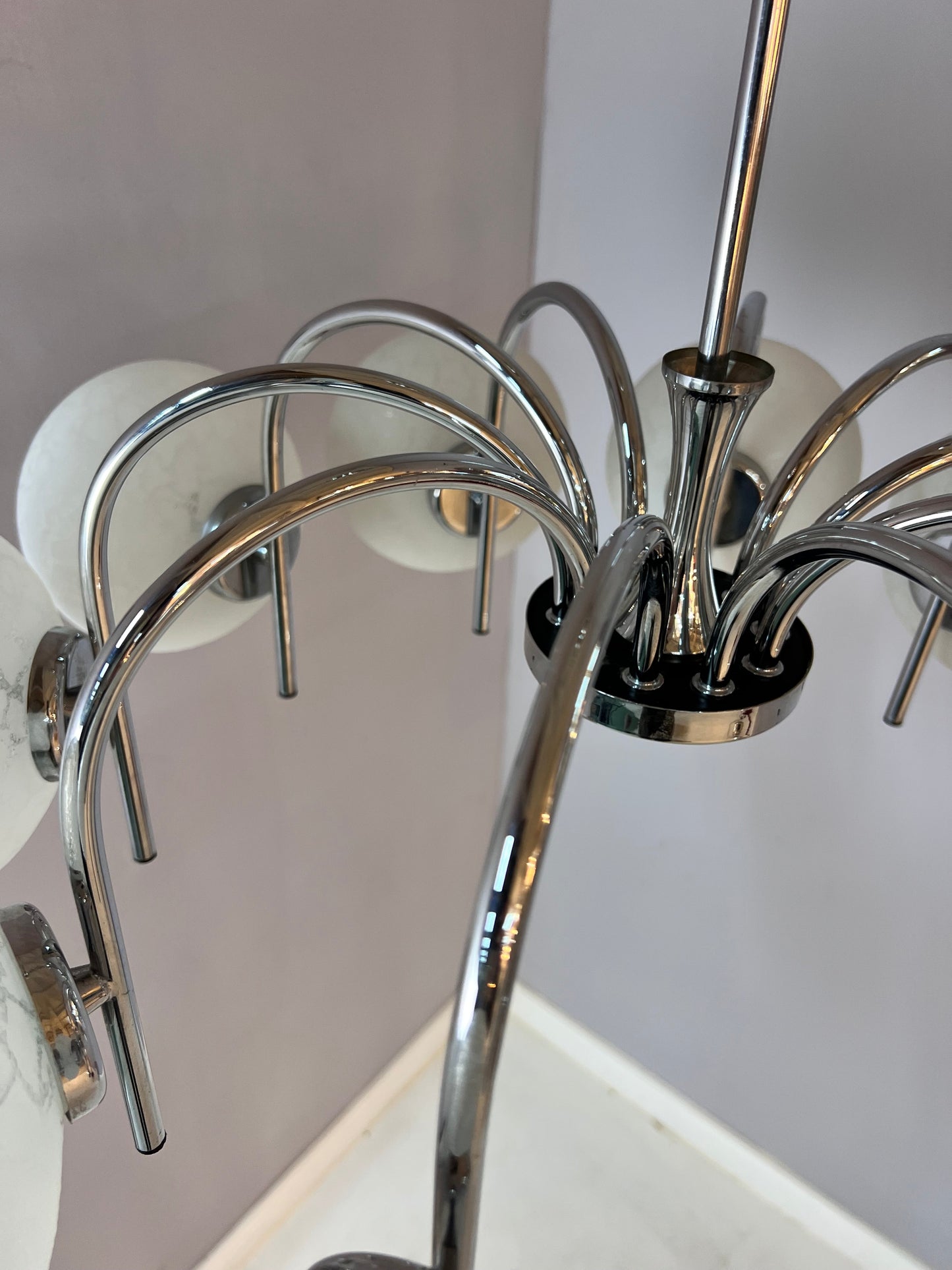 Vintage Kronleuchter mit 10 Kugeln von Richard Essig für Hustadt