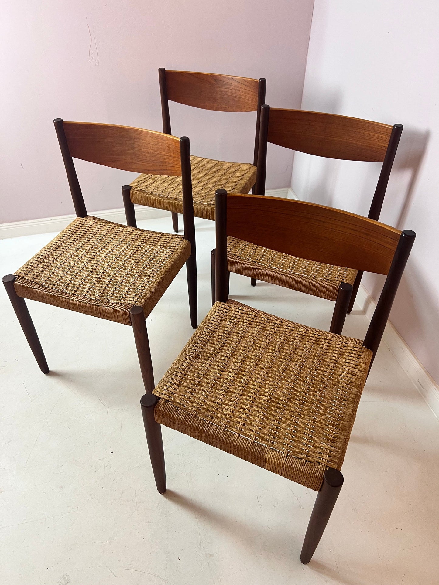 Vintage Stuhl Teak von Poul Volther für Frem Rojle Set von 4