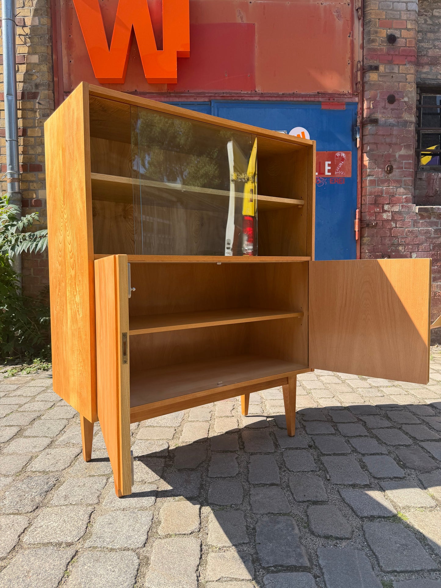 Vintage Vitrinenschrank 602/D Esche von Franz Ehrlich für Hellerau