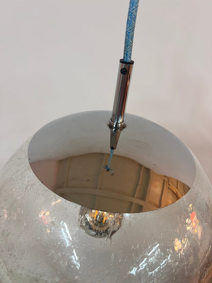 Vintage Pendelleuchte Glaskugel von Hustadt Leuchten