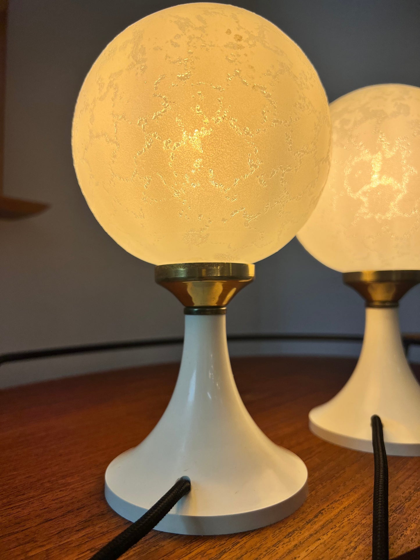 Lampe de chevet vintage avec base tulipe, lot de 2