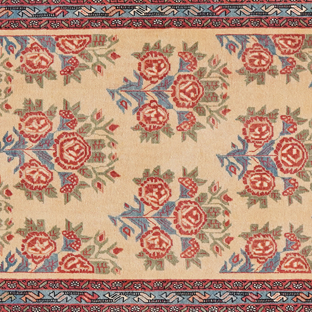 Vintage carpet Afshar 274x87cm colorful natural motifs