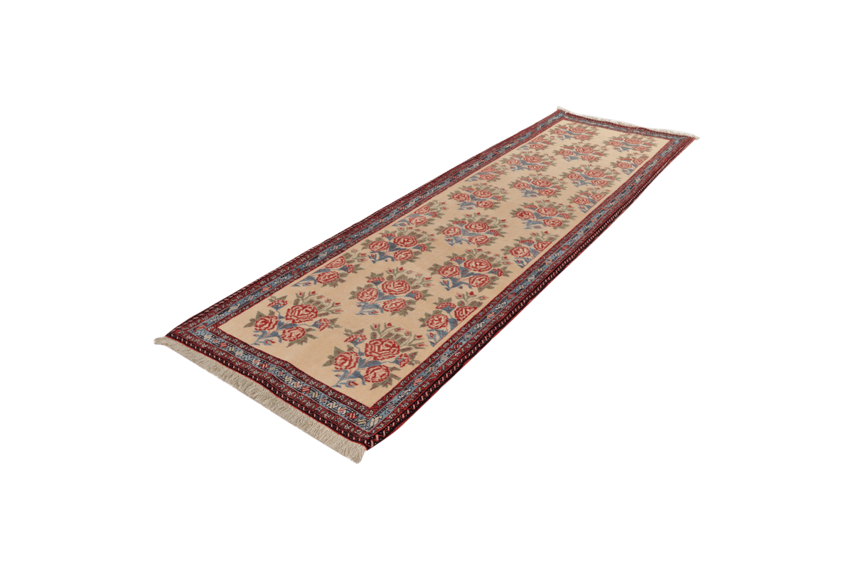 Vintage carpet Afshar 274x87cm colorful natural motifs