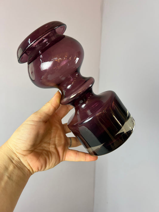 Vintage Vase Pompadour weinrot von Nanny Still für Riihimäen Lasi