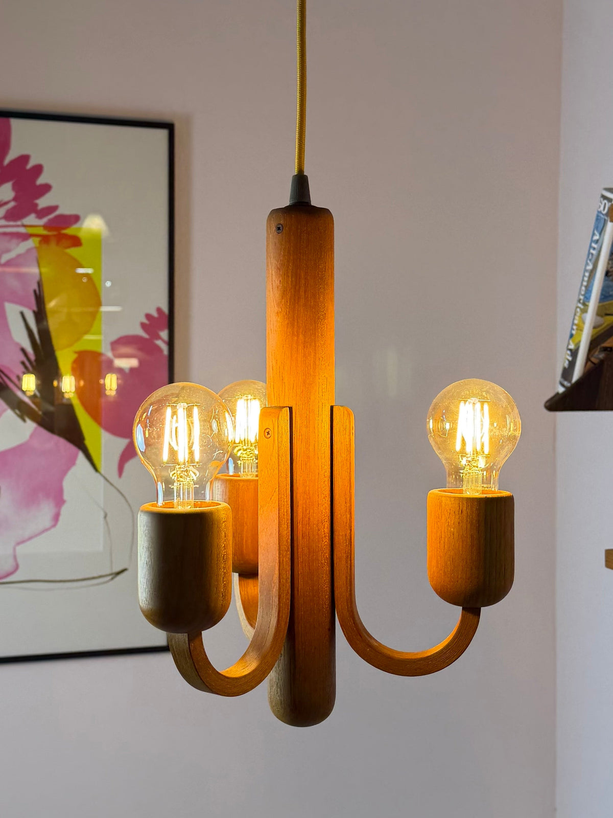 Vintage Kronleuchter Teak von DOMUS