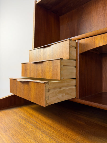 Sekretär mit Spiegel und ausziehbarer Platte aus Teak, Dänemark