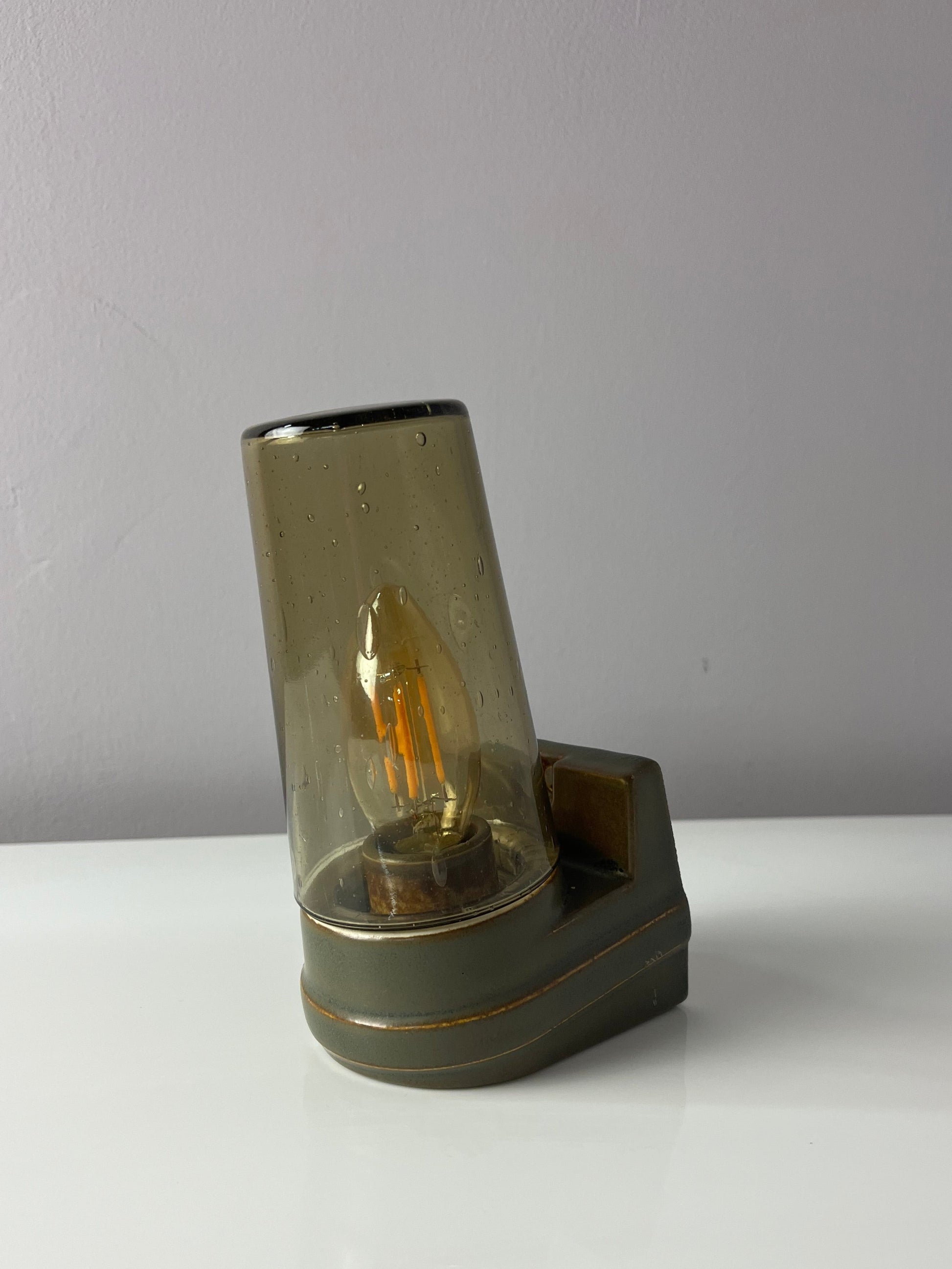 Vintage Wandlampe Modell 6080 Rauchglas von Sigvard Bernadotte für Ifö