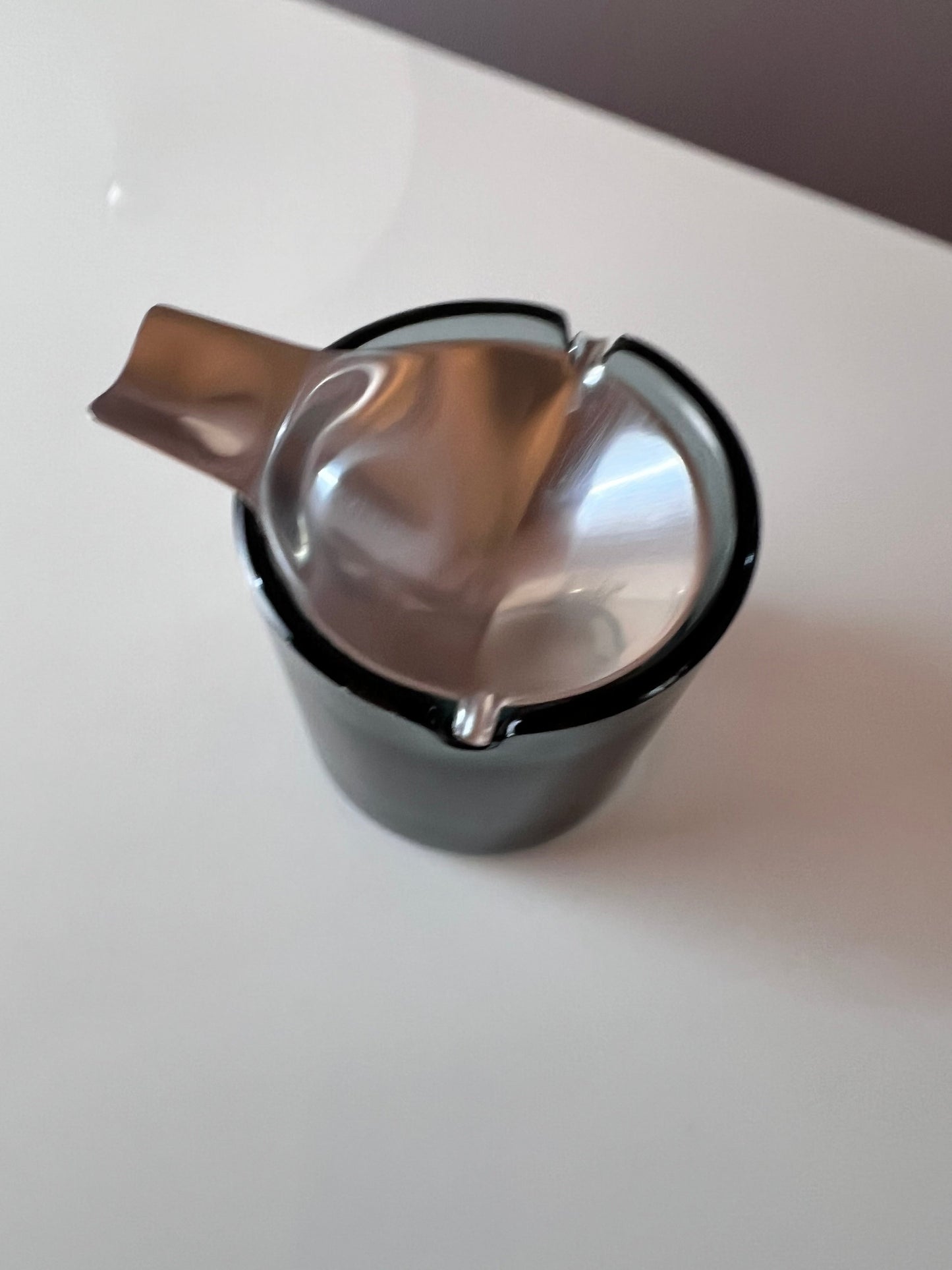 Vintage ashtray glass stainless steel by Wilhelm Wagenfeld for WMF