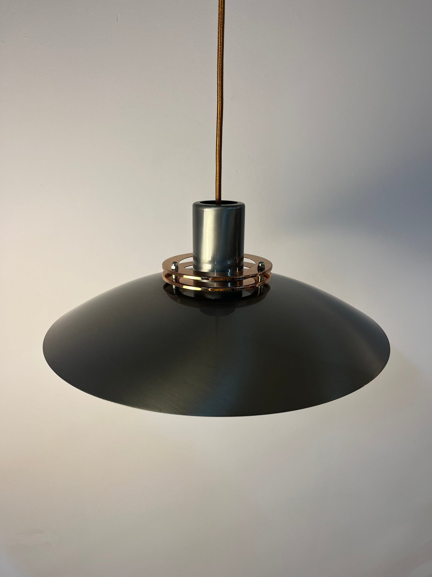 Vintage Hängelampe "Leto" silber-kupfer von Top Lamper