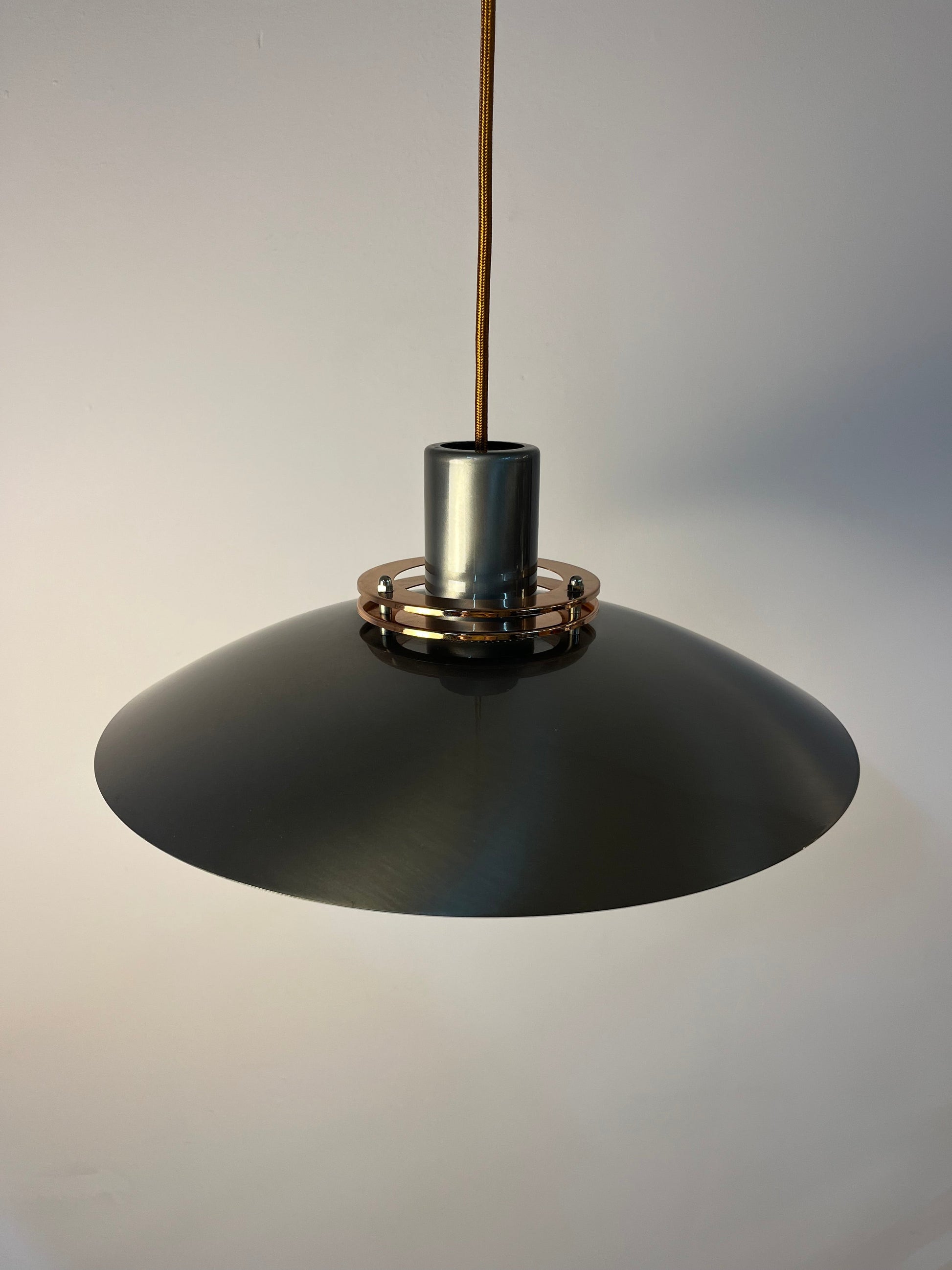 Vintage Hängelampe "Leto" silber-kupfer von Top Lamper