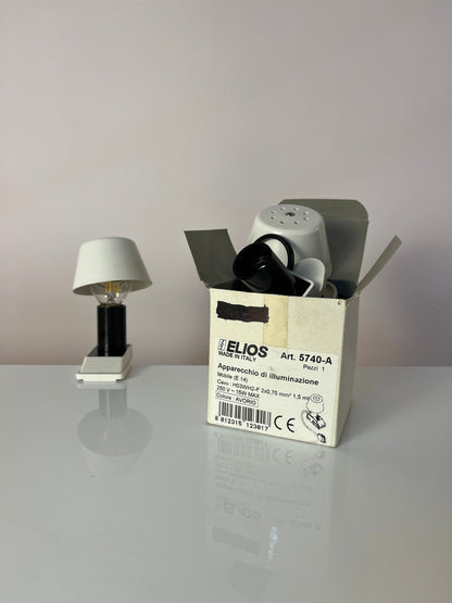 Vintage Klemmlampe weiß mit Metallschirm von Elios
