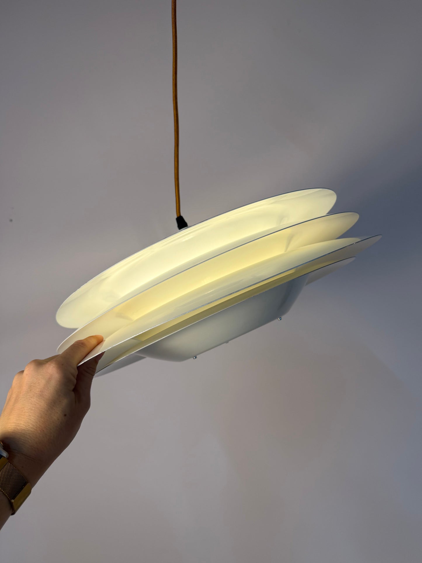 Vintage Lamellenlampe "Typ 2010" von Vitrika, weiß