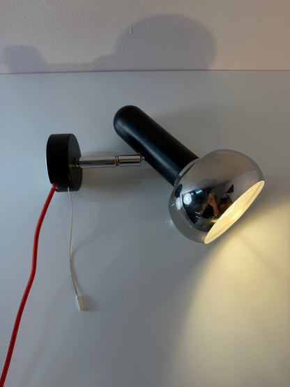 Vintage Wandlampe von Sische, Schwarz-Chrom