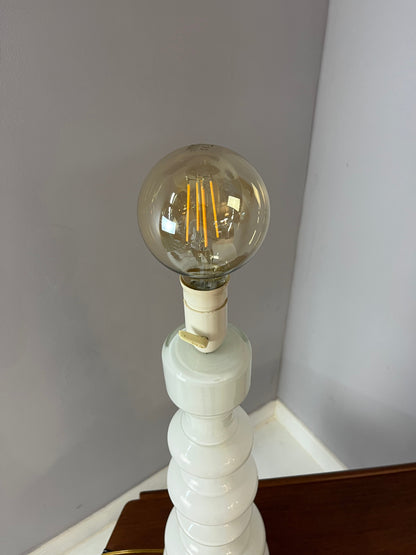 Tischlampe weiß Glas aus Dänemark