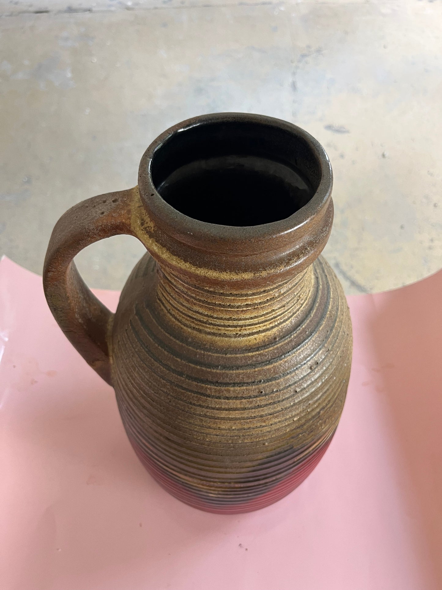 Vintage floor vase 417-42 red brown by Scheurich West Germany