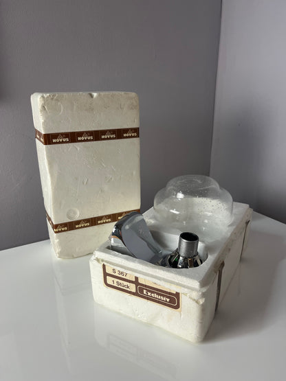 Vintage Wandlampe Einschlussglas von Novus in Originalverpackung