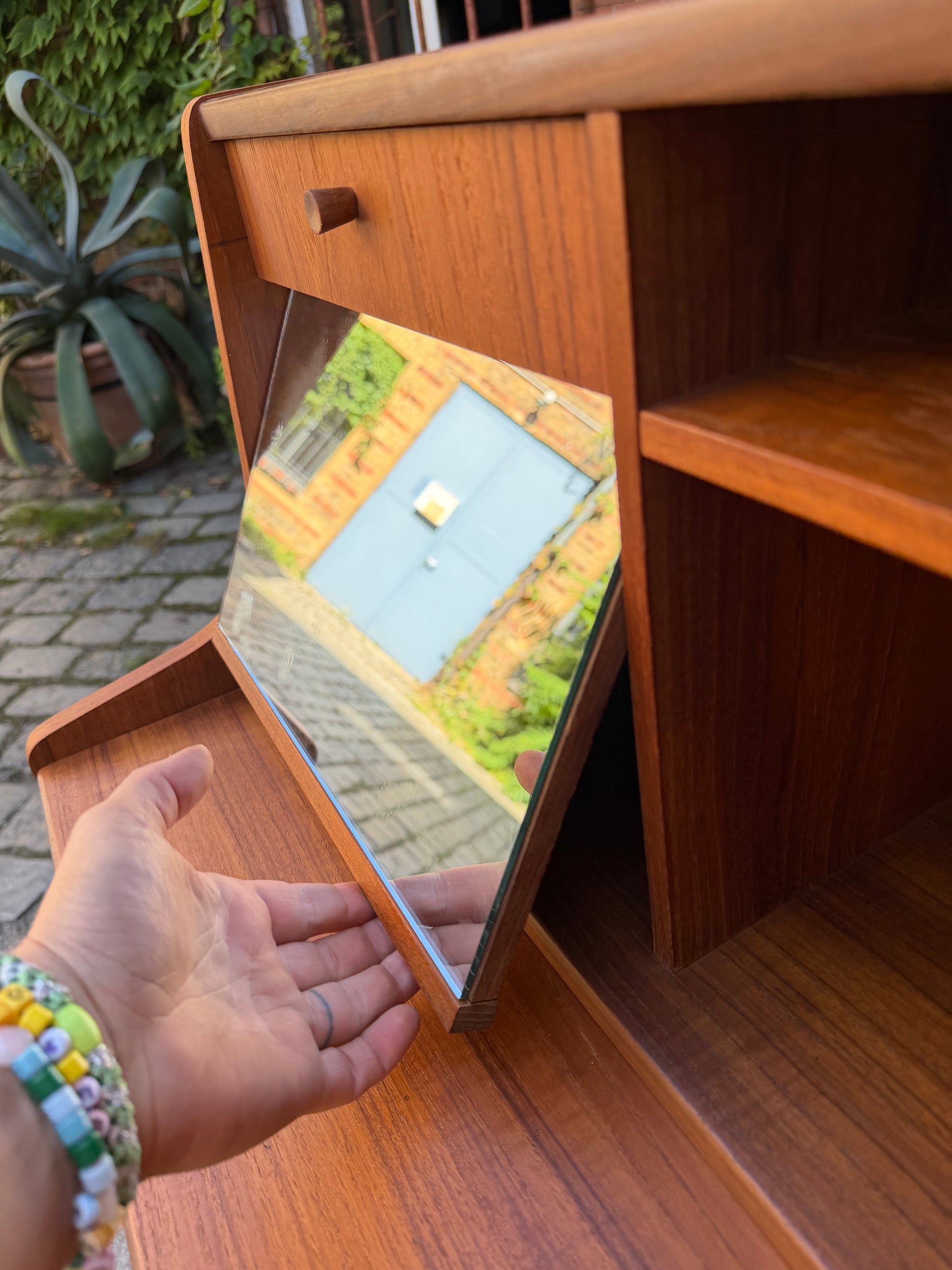 Vintage Sekretär Teak mit Spiegel aus Dänemark