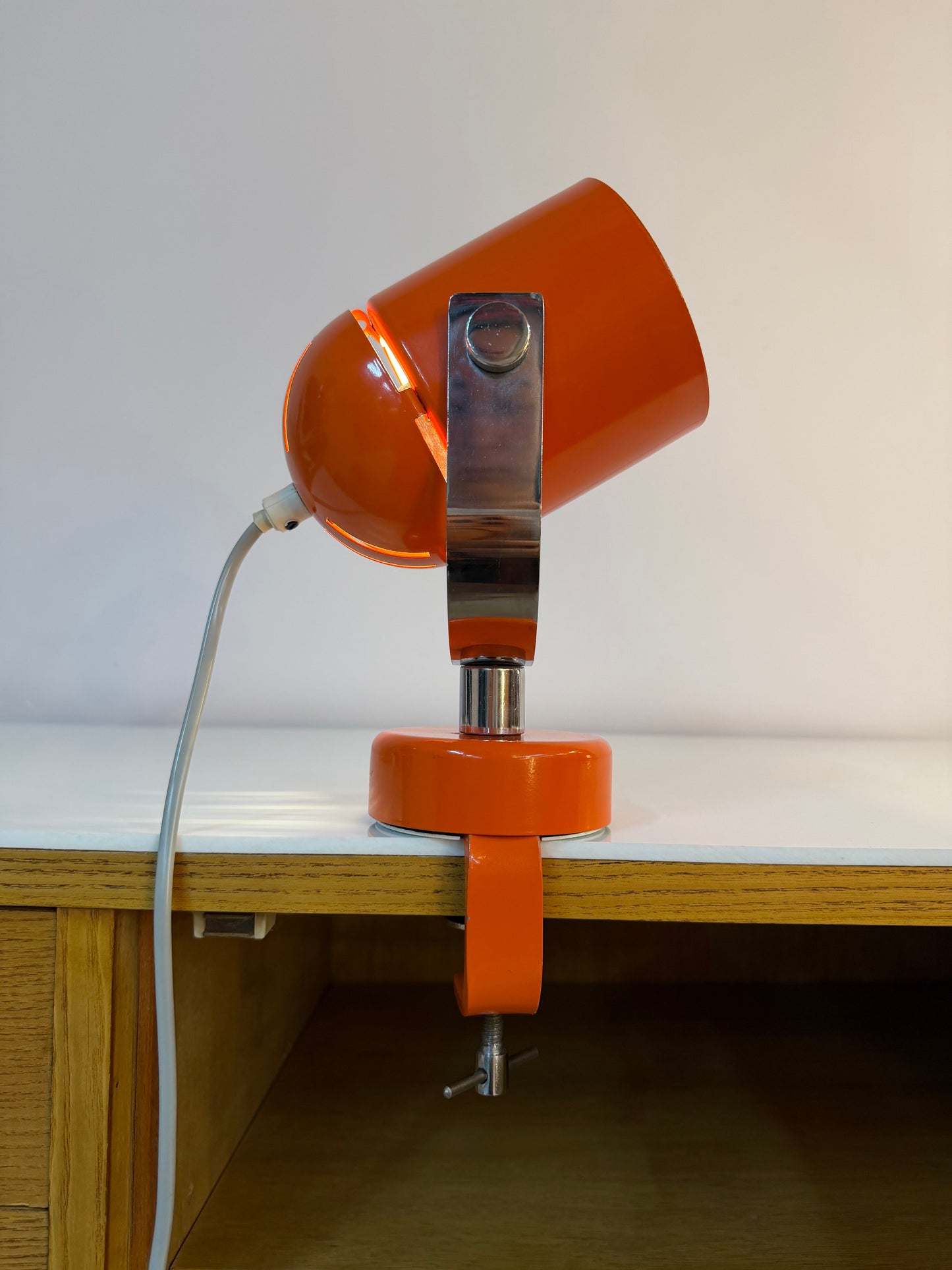 Vintage Wandlampe "Combi Lux" orange Chrom von Stanislav Indra für Lidokov Boskovice