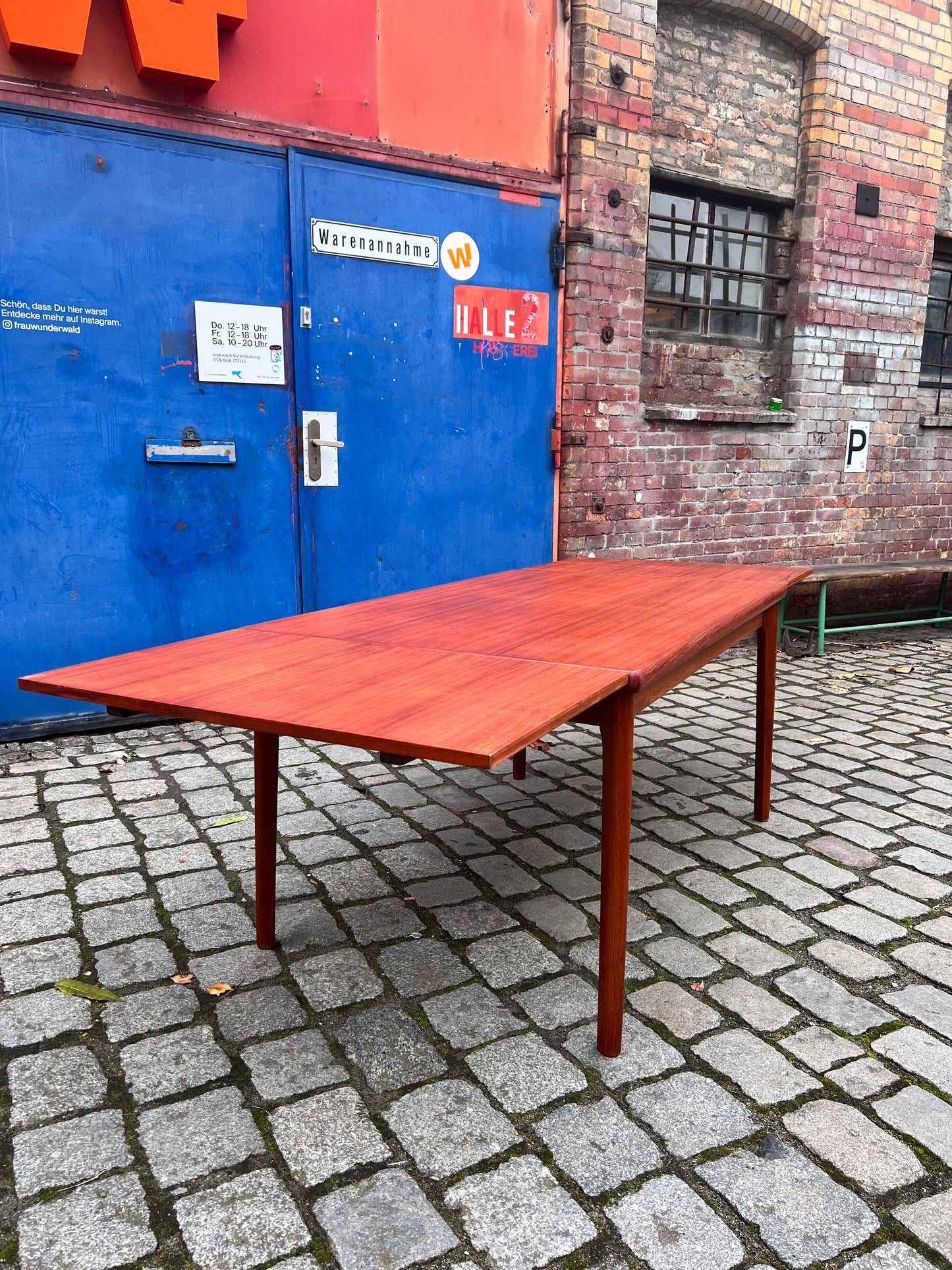 Vintage Esstisch von Henning Kjærnulf für keine Marke, ausziehbar, Teak