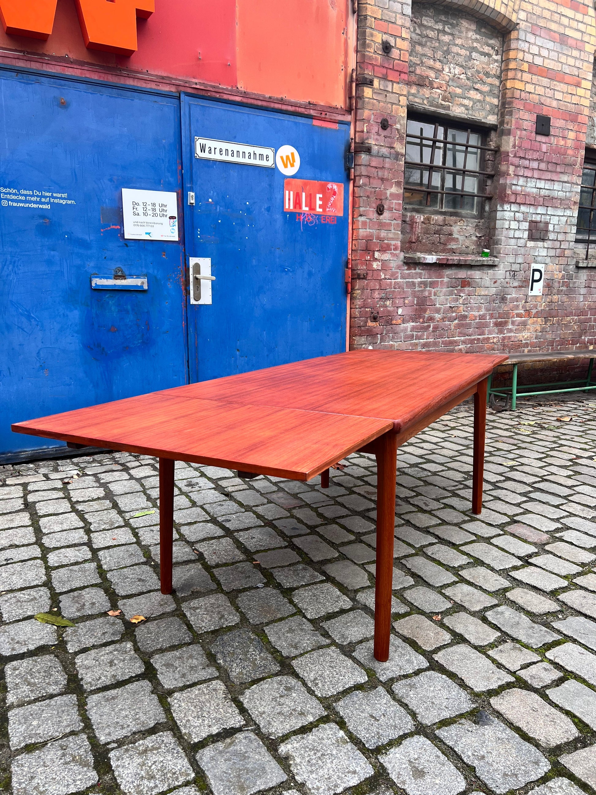 Vintage Esstisch von Henning Kjærnulf für keine Marke, ausziehbar, Teak