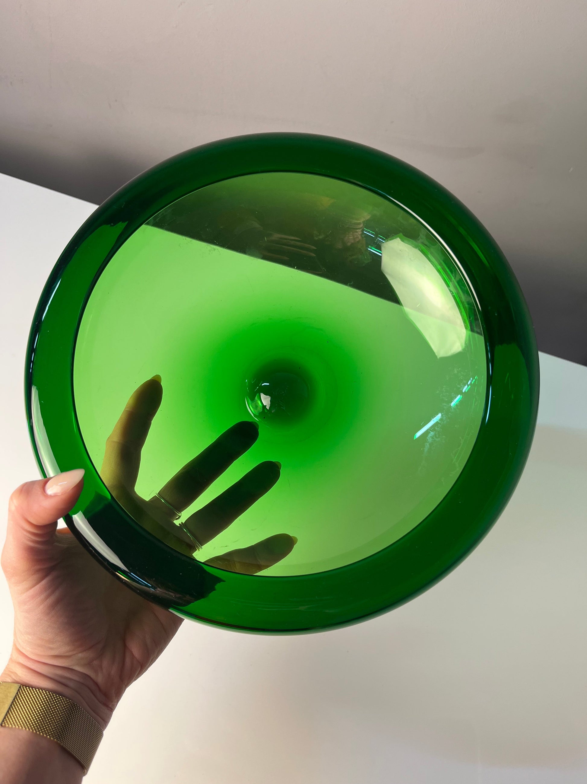 Vintage Glasschale 17792 von Per Lütken für Holmegaard grün Glas
