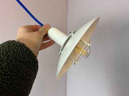 Vintage Lamellenlampe weiß Dänemark