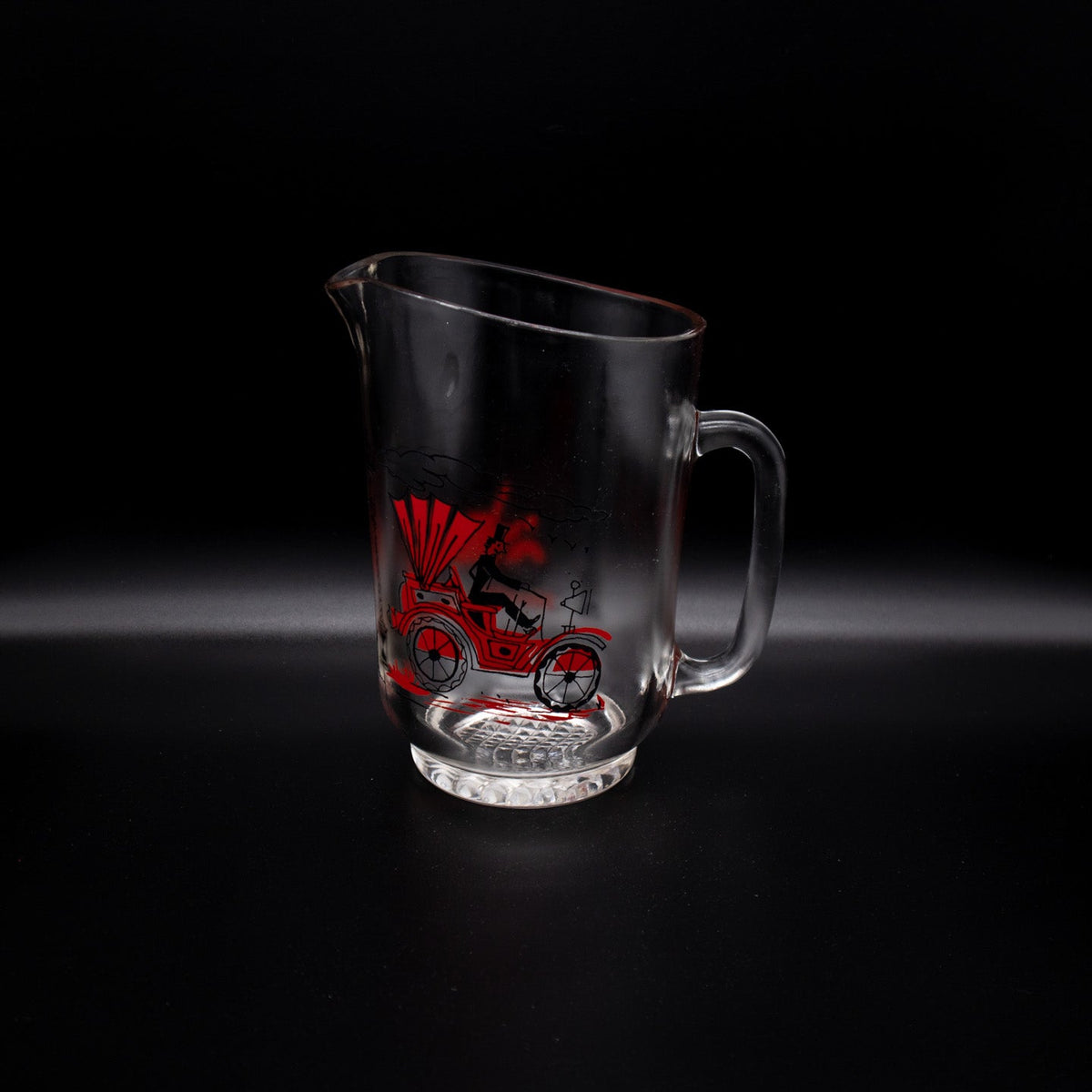 Vintage drinking glass set with automotives