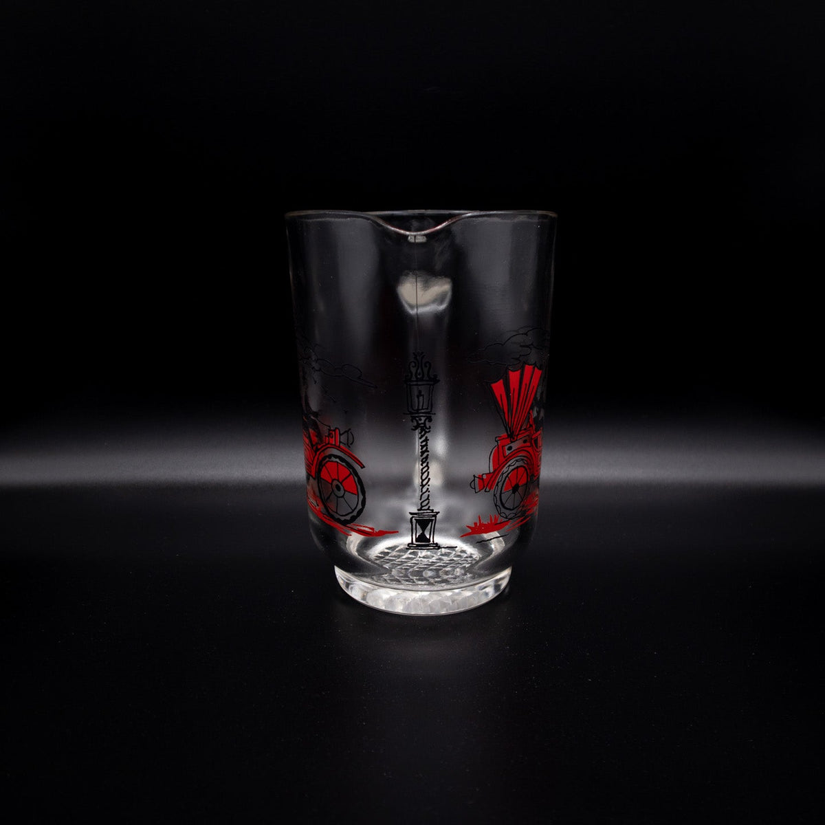 Vintage drinking glass set with automotives
