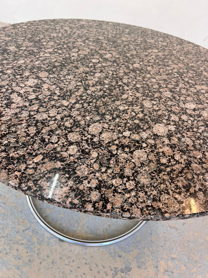 Vintage Esstisch von Giotto Stoppino, Granit Chrom