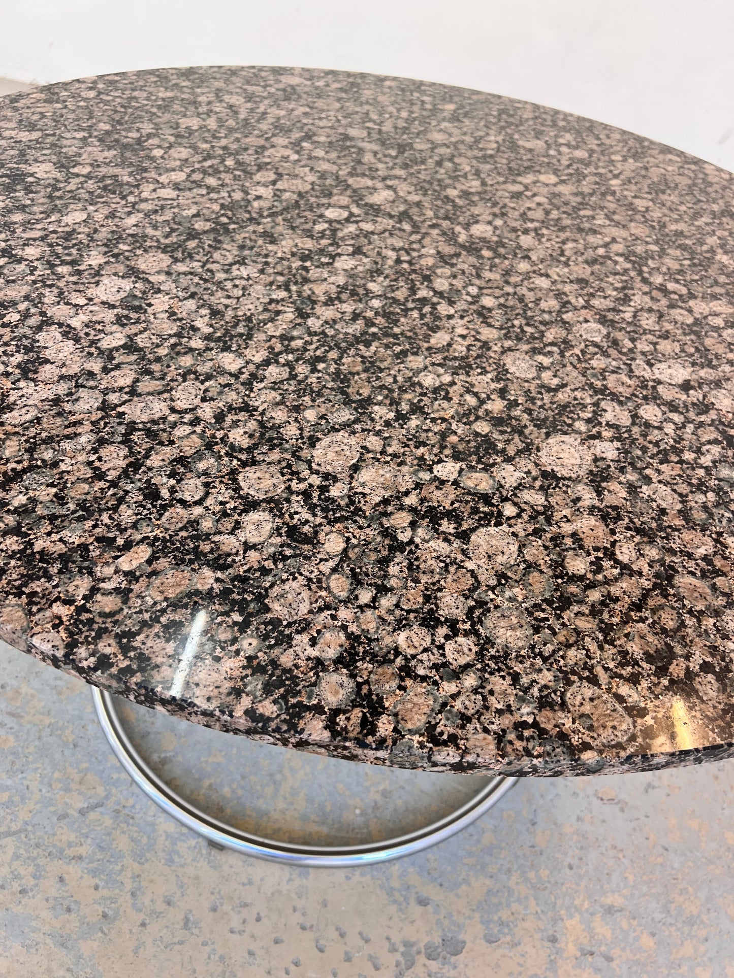 Vintage Esstisch von Giotto Stoppino, Granit Chrom