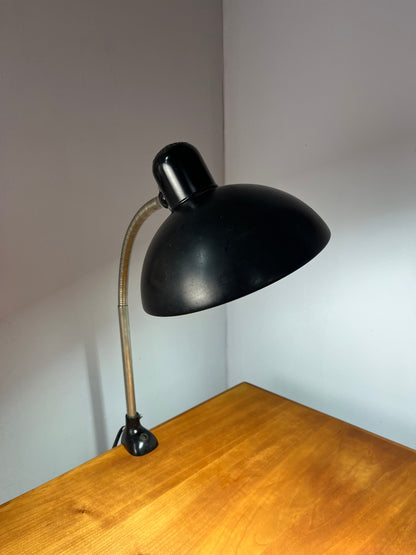 Vintage Klemmlampe schwarz von Christian Dell für Kaiser Idell