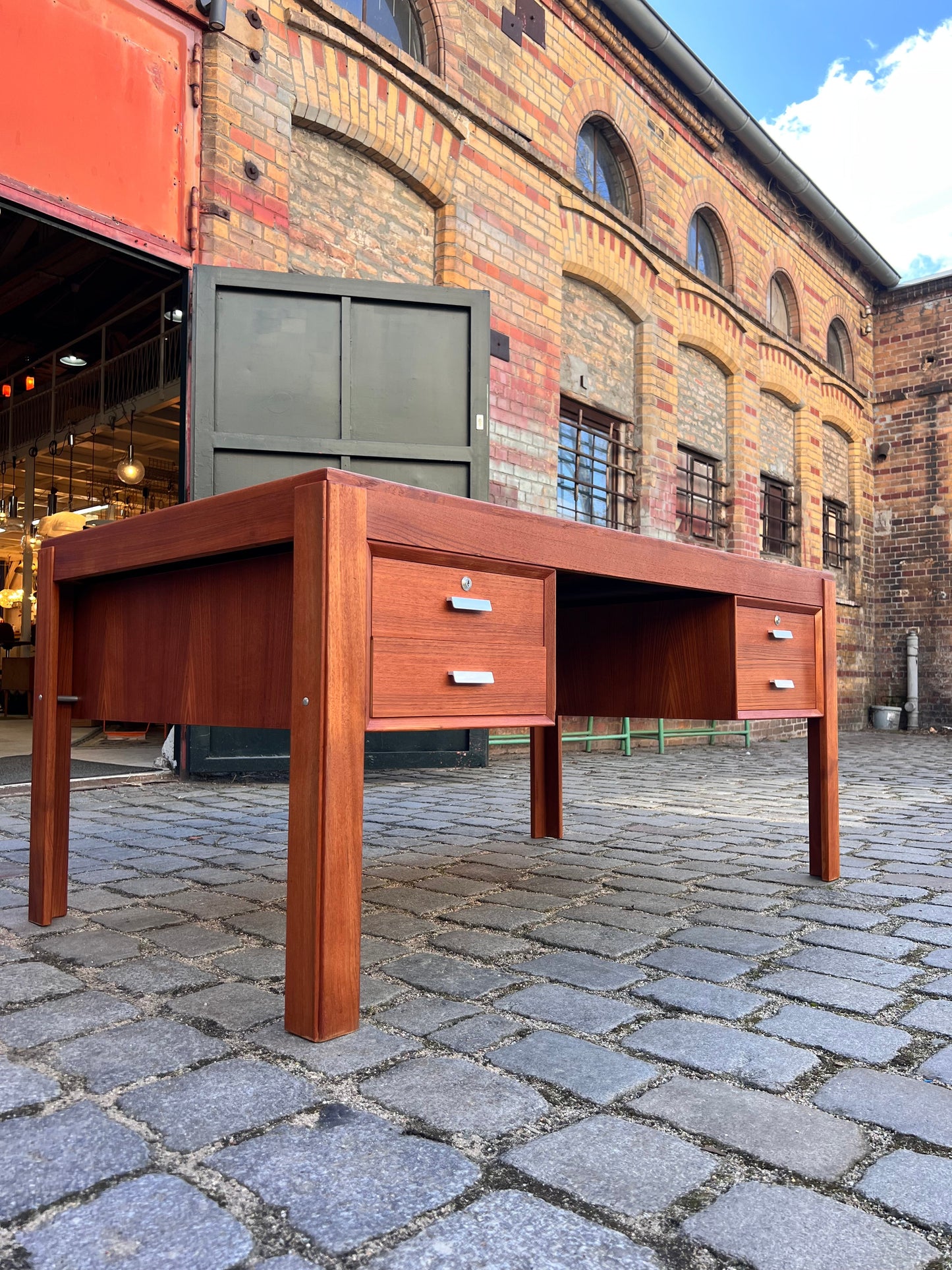 Vintage Schreibtisch von Erik Brouer für Brouer Møbelfabrik, Doppel-Schreibtisch Teak