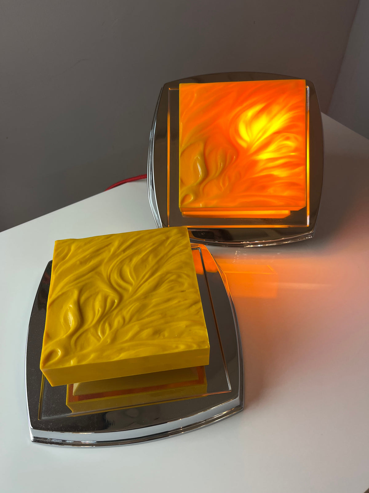 Wandlampe gelb Chrom von Uwe Mersch