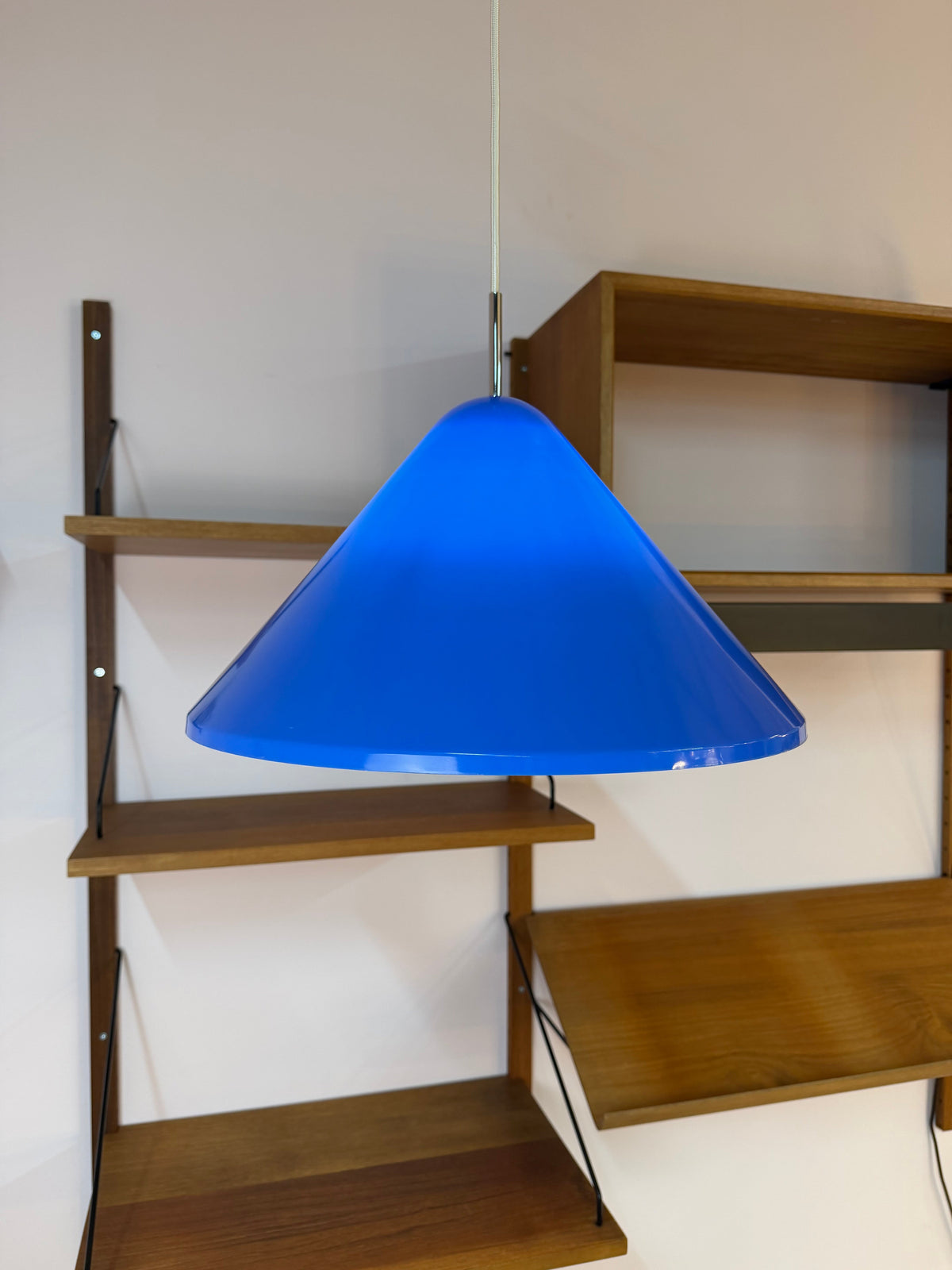 Vintage Hängelampe "Apollo" blau von Nordisk Solar