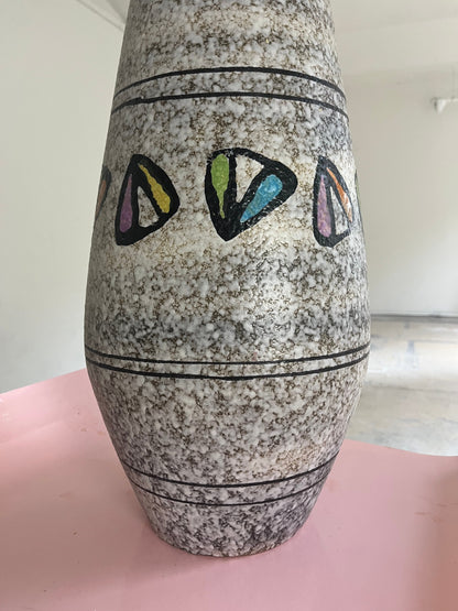 Vintage floor vase 613-60 white-grey by Bay Keramik West Germany