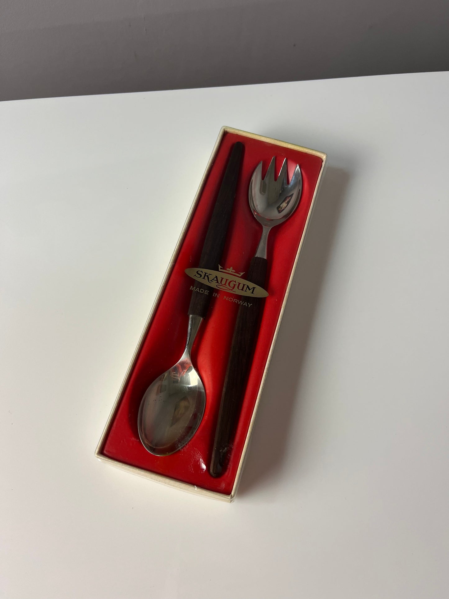 Salatbesteck Teak von Skaugum aus Norwegen