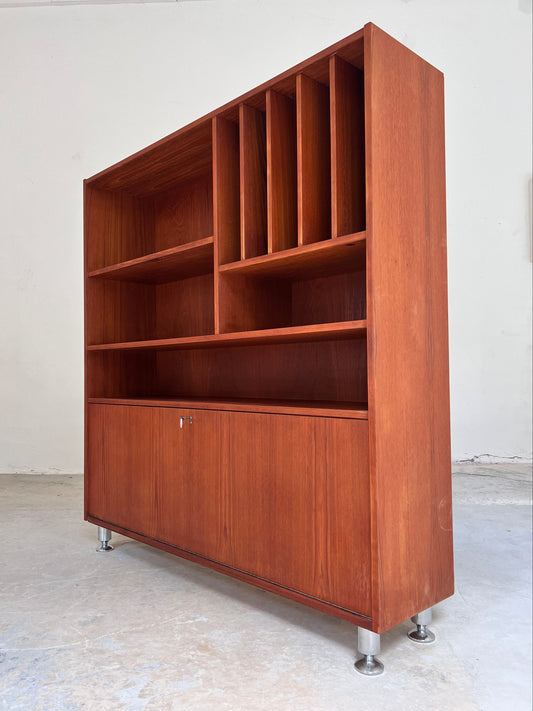 Vintage Bücherregal mit Klappfach Teak aus Dänemark