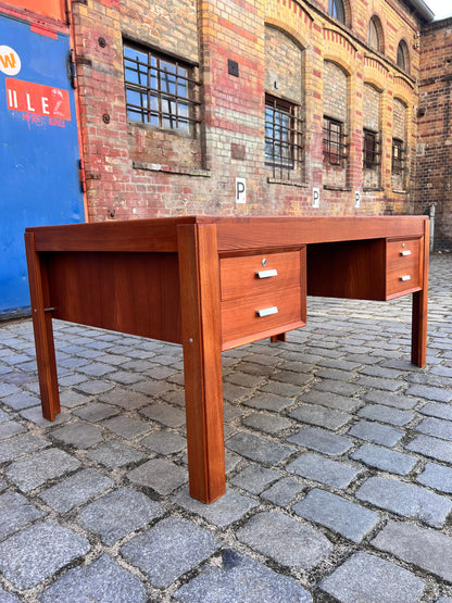 Vintage Schreibtisch von Erik Brouer für Brouer Møbelfabrik, Doppel-Schreibtisch Teak