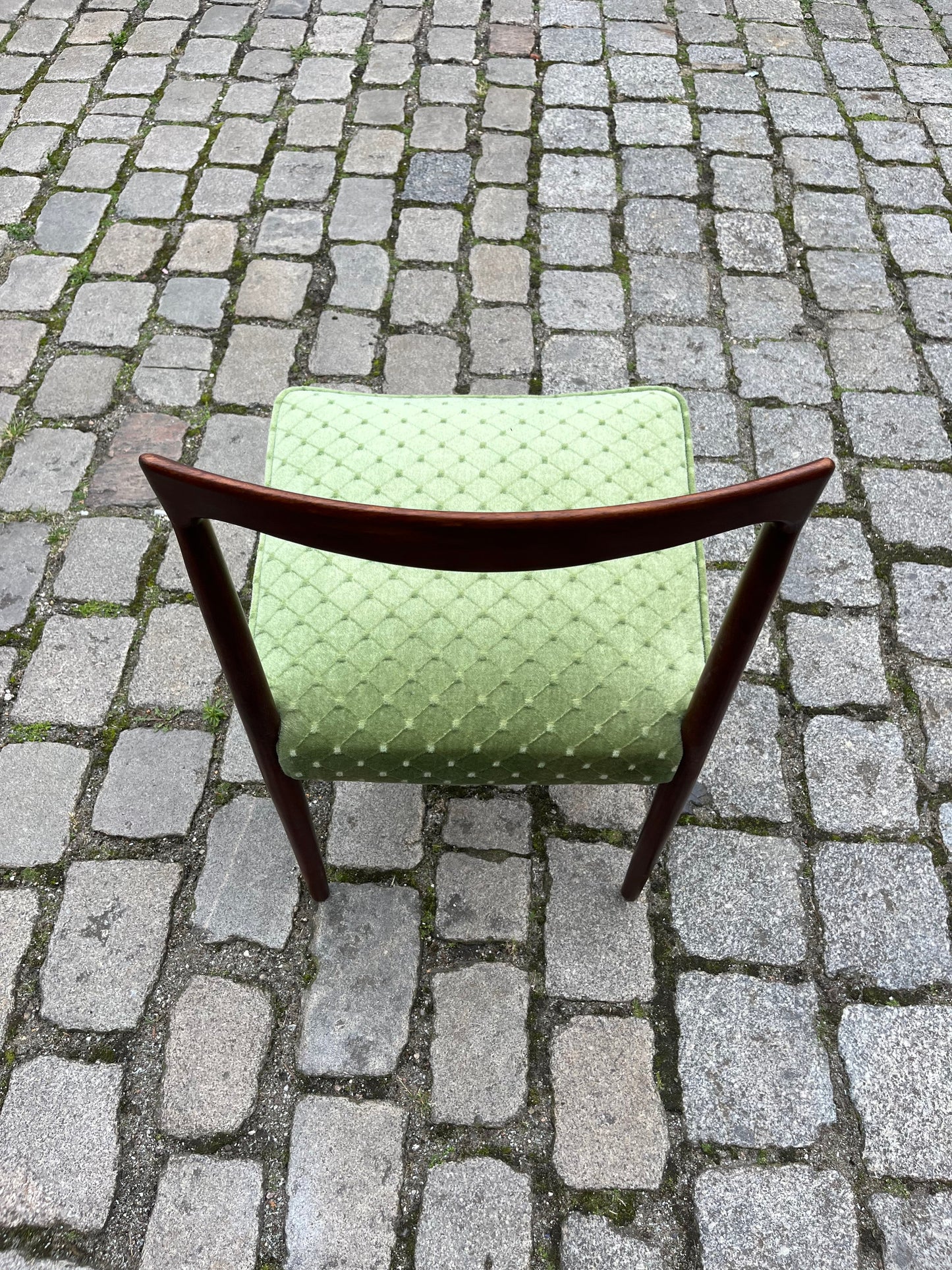 4x upholstered chair green rosewood