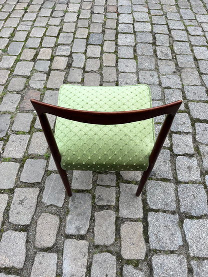 4x upholstered chair green rosewood