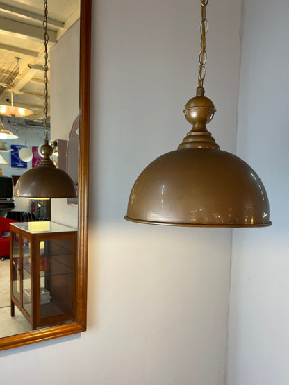 Lampe suspendue vintage en cuivre avec chaîne