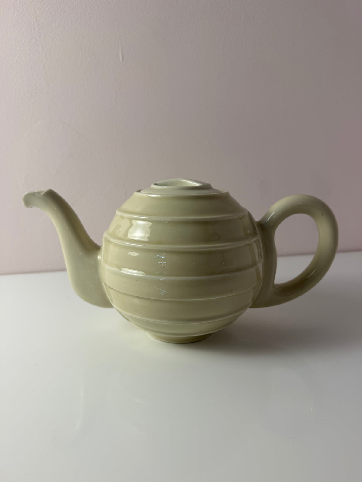 Vintage Teekanne Porzellan mit Chrom Thermohülle von Bauscher D.R.P.