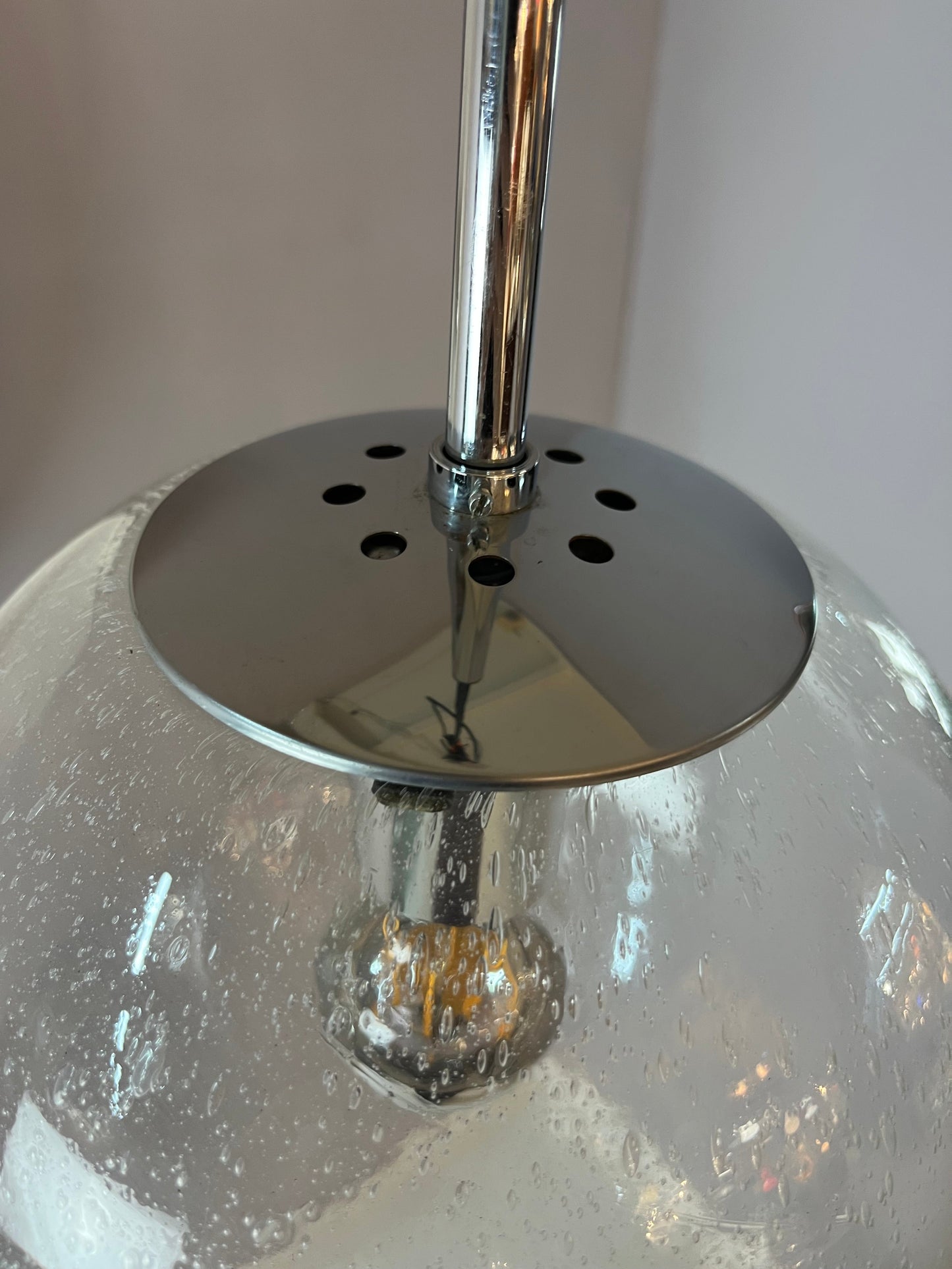 Kugellampe Einschlussglas Chrom von Glashütte Limburg