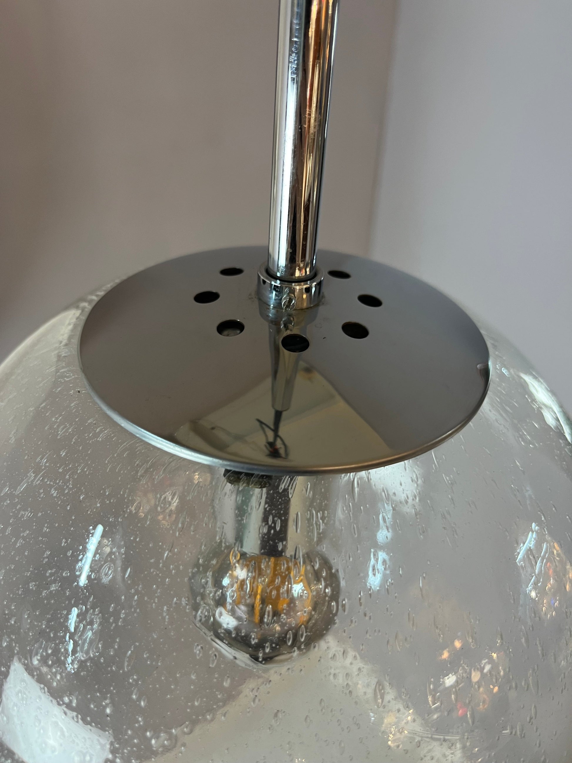 Kugellampe Einschlussglas Chrom von Glashütte Limburg
