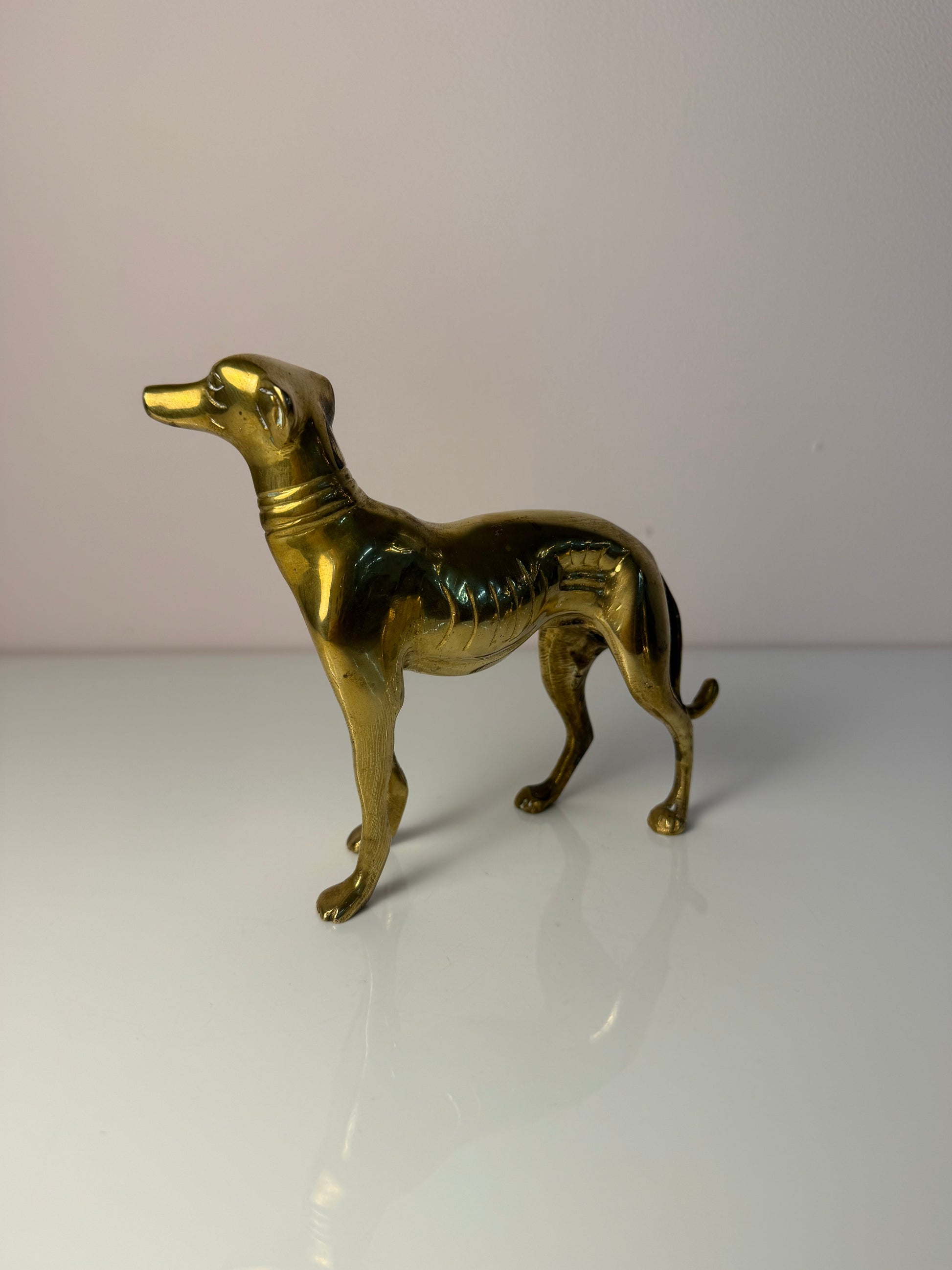 Set von 2 Vintage Windhund Skulptur aus Messing, Art Déco