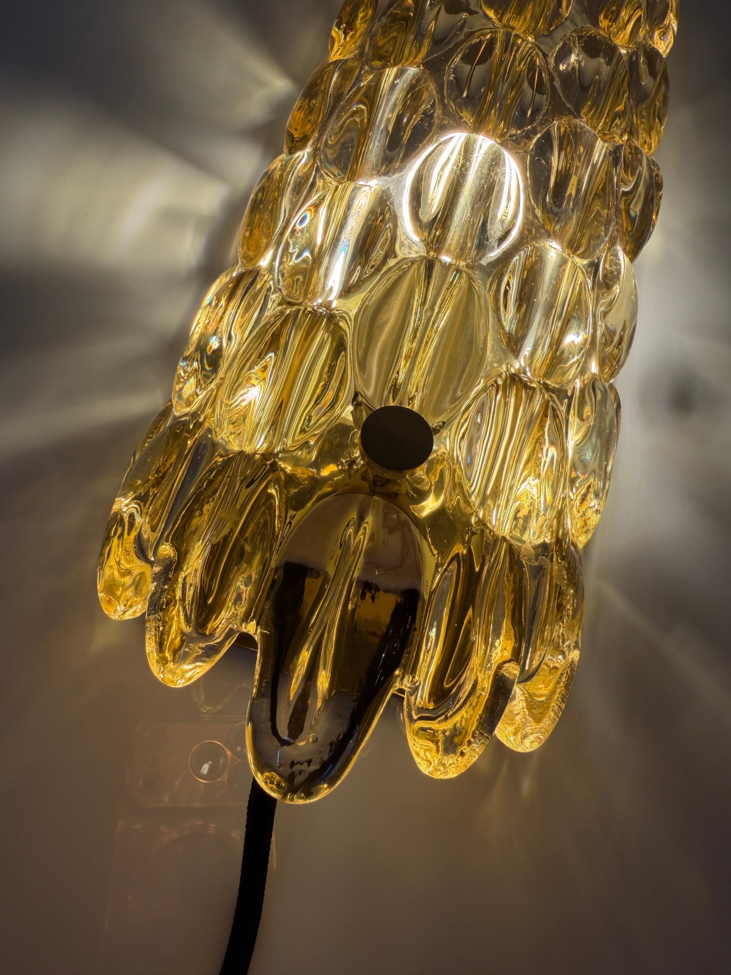 Vintage Wandlampe Glas Messing von Carl Fagerlund für Orrefors