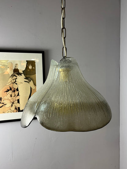 Vintage Hängelampe Blume von Peill und Putzler