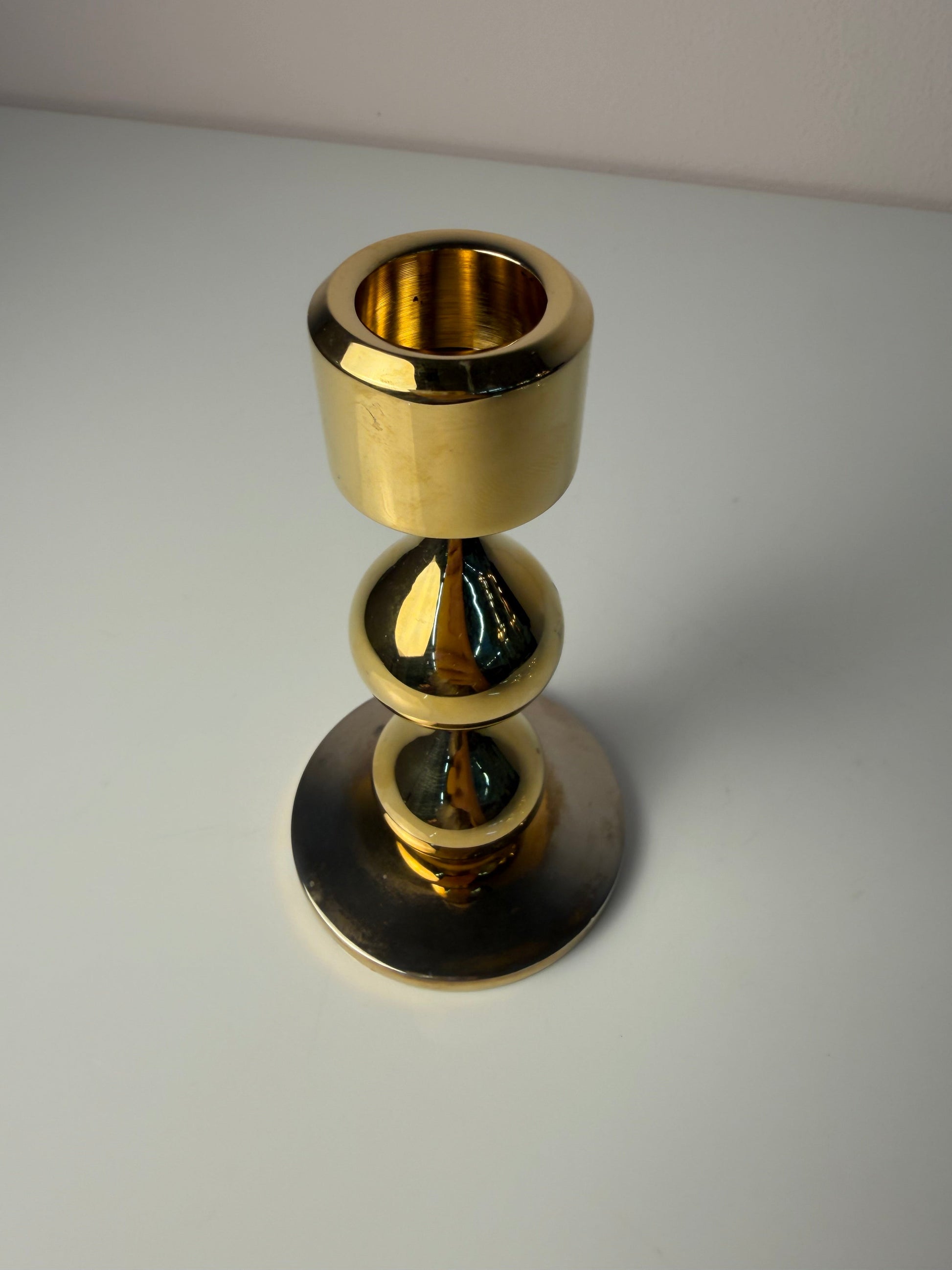 Vintage Kerzenständer 24 Karat vergoldet von Hugo Asmussen für Asmussen Design