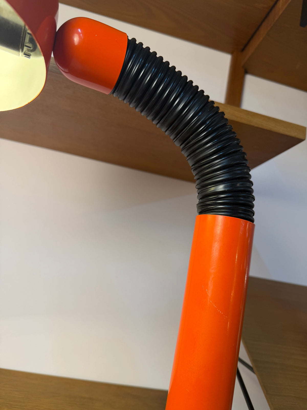 Klemmlampe Space Age Design aus Dänemark, orange-schwarz