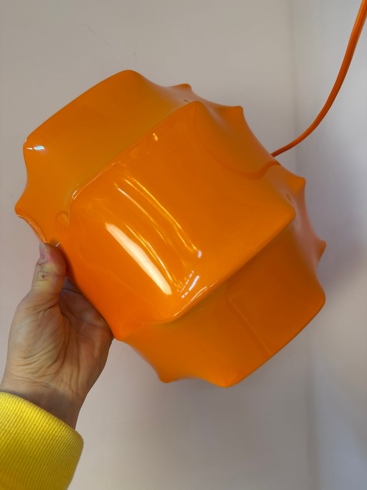 Vintage Hängelampe Orange von Ilka Plast, Space Age